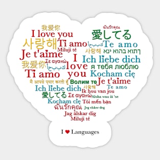 I Love Languages: I Love you! Heart Sticker